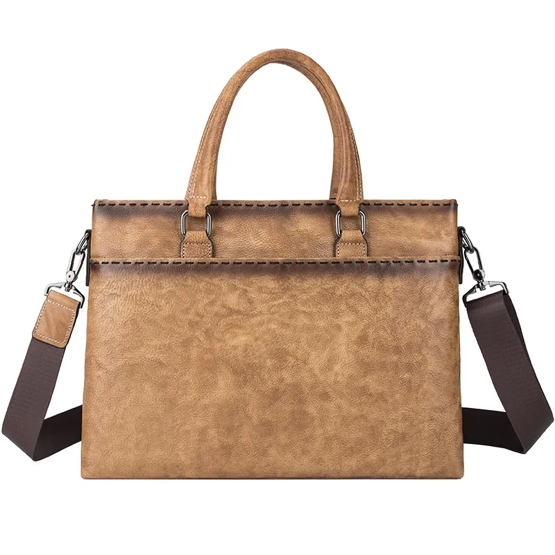 Leather Messenger Bag for Men, Vintage Briefcase & Laptop Bag - 4