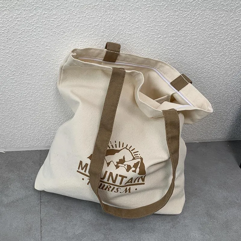 Canvas Tote Bag Large Capacity Ins Lazy Style Shoulder Bag Unisex - 1