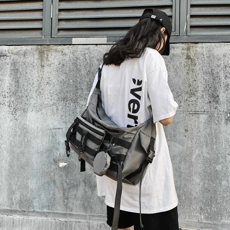 Japanese Style Ins Messenger Bag Unisex Crossbody Dark Aesthetic - 5