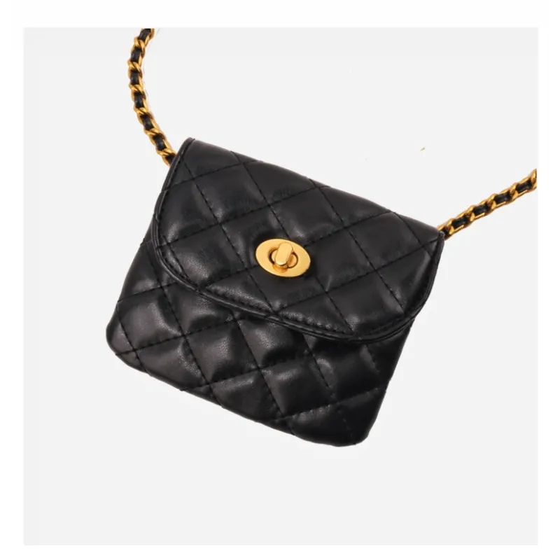Chain Belt with Gold Ball Waist Bag for Women, PU Leather Waist Chain - 3