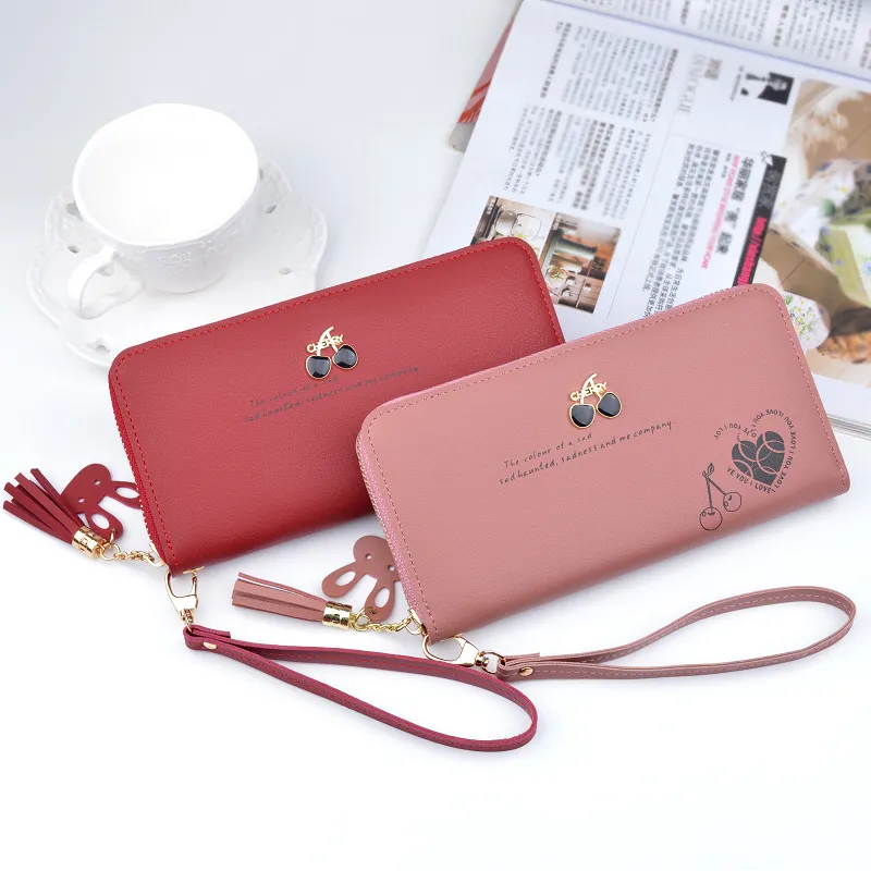 Women's Long Zip Wallet with Tassel, Large Capacity Handbag Phone Purse - 4