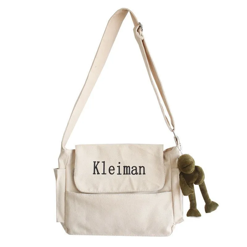 Men's Canvas Crossbody Bag, Minimalist Unisex Shoulder Bag for Daily Use - 5