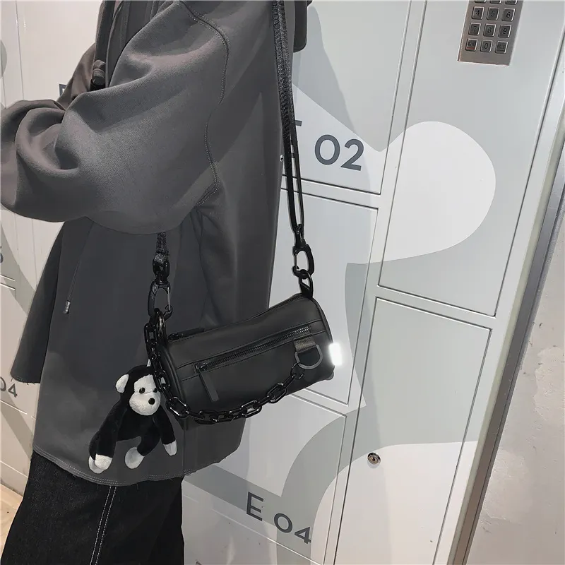 Men's Crossbody Bag, Small Round Tube Phone Bag, Casual Daypack - 2