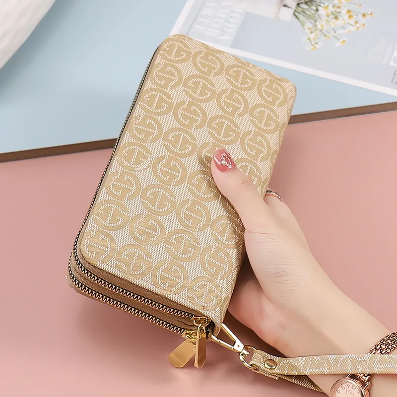 Women's Wallets 2025 Large Capacity Double Zipper Long Wallet for Big Phones - 5