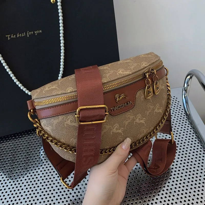 Stylish Printed Waist Bag 2025 Summer Retro Crossbody Sling Bag - 4