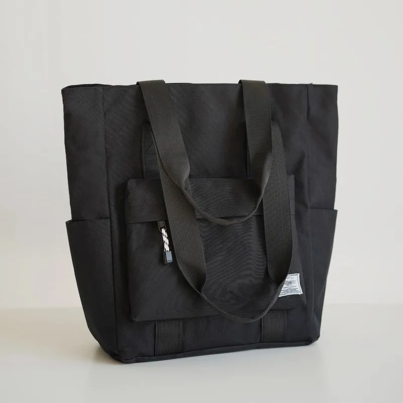 Men's Canvas Tote Bag Large Capacity Shoulder Bag for College Commute - 1