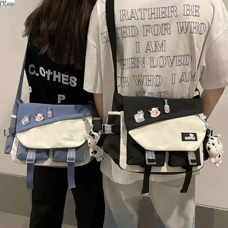 2025 Canvas Crossbody Bag Large Capacity Unisex Daypack Retro Style - 2
