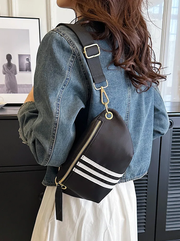 Stylish French Crossbody Bag 2025 New Nylon Sling Waist Bag for Women - 2
