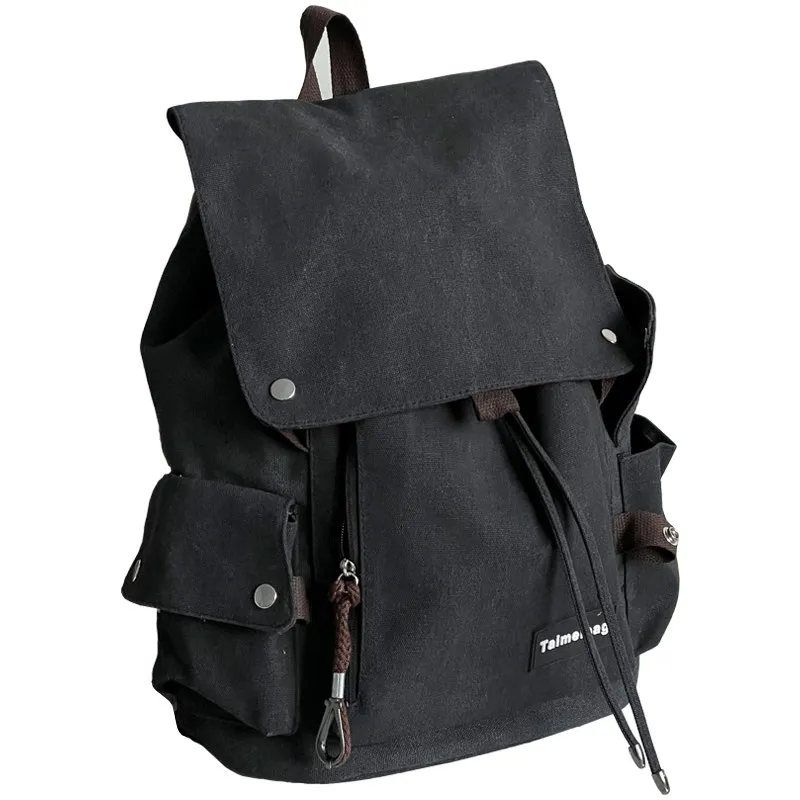 Washed Cotton Canvas Backpack for Commute & School, Unisex Daypack - 5