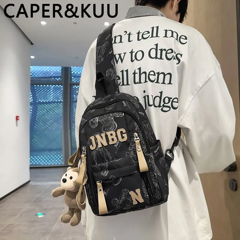 Bear Print Sling Bag for Men & Women, Lightweight Crossbody Chest Pack - 1