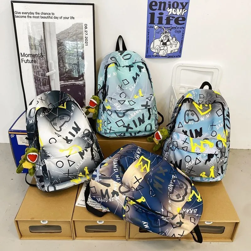 Cool Hip Hop Backpack for Teens, Large Capacity 16 Inch Laptop Bag - 5