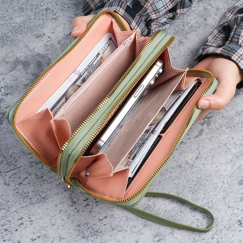 Long Wallets for Women, Slim Card Holder Phone Purse with Large Capacity - 3