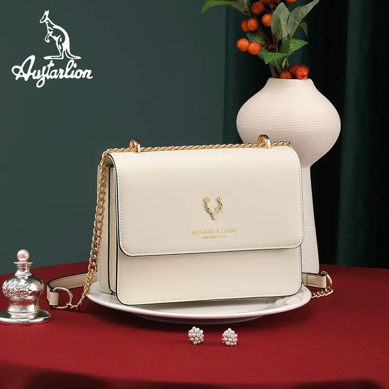 Leather Look Chain Shoulder Bag for Women, Small Crossbody Purse - 1