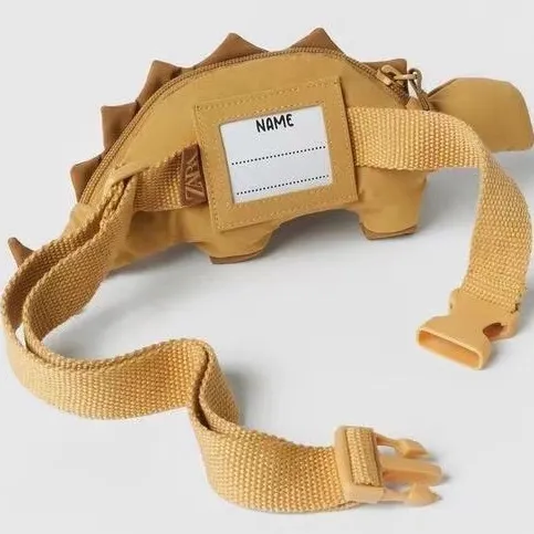 Dinosaur Waist Bag for Kids, Yellow Animal Backpack with Zipper Closure - 1