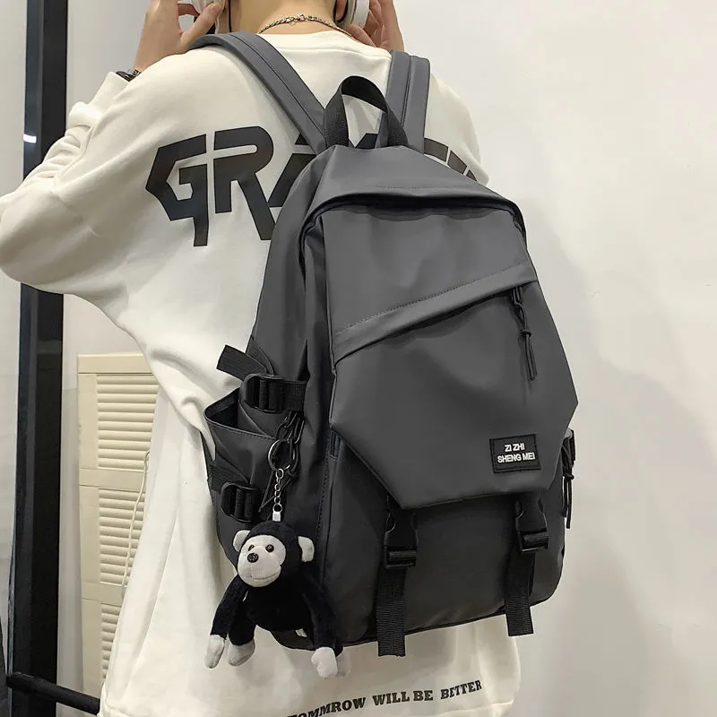 Men's Backpack Large Capacity College Student Daypack Ins Fashion Travel Bag - 2