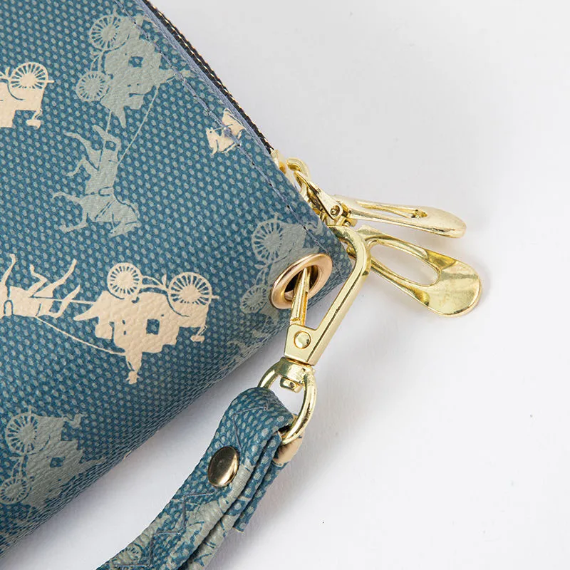 Double Zipper Wallets for Women Large Capacity Long RFID Blocking Phone Case - 5