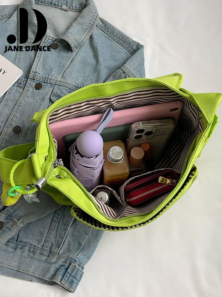 Canvas Shoulder Bag for Women 2025 New Casual Crossbody Bag for School & Commute - 5