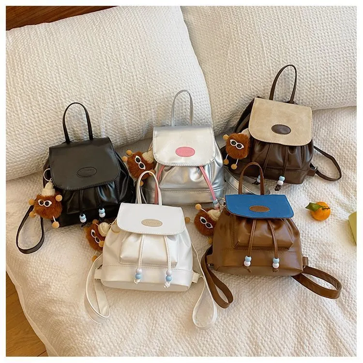 Stylish Shoulder Bag 2025 Retro Splicing PU Crossbody Backpack - 3