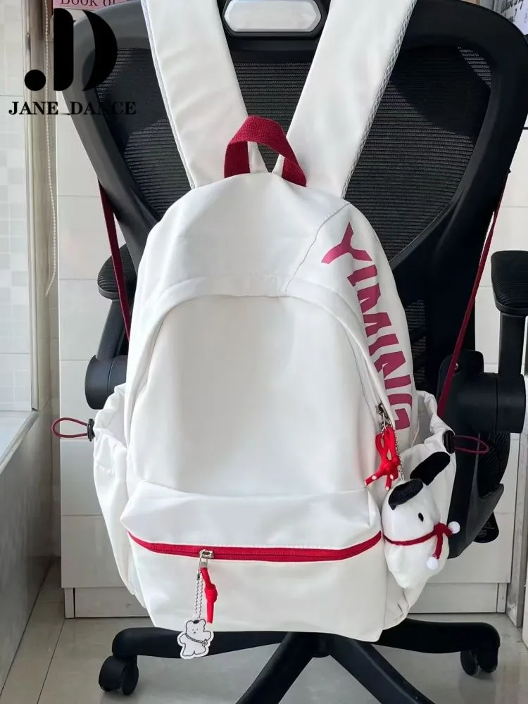 Women's Simple Backpack Large Capacity Nylon School Bag for College Students - 2