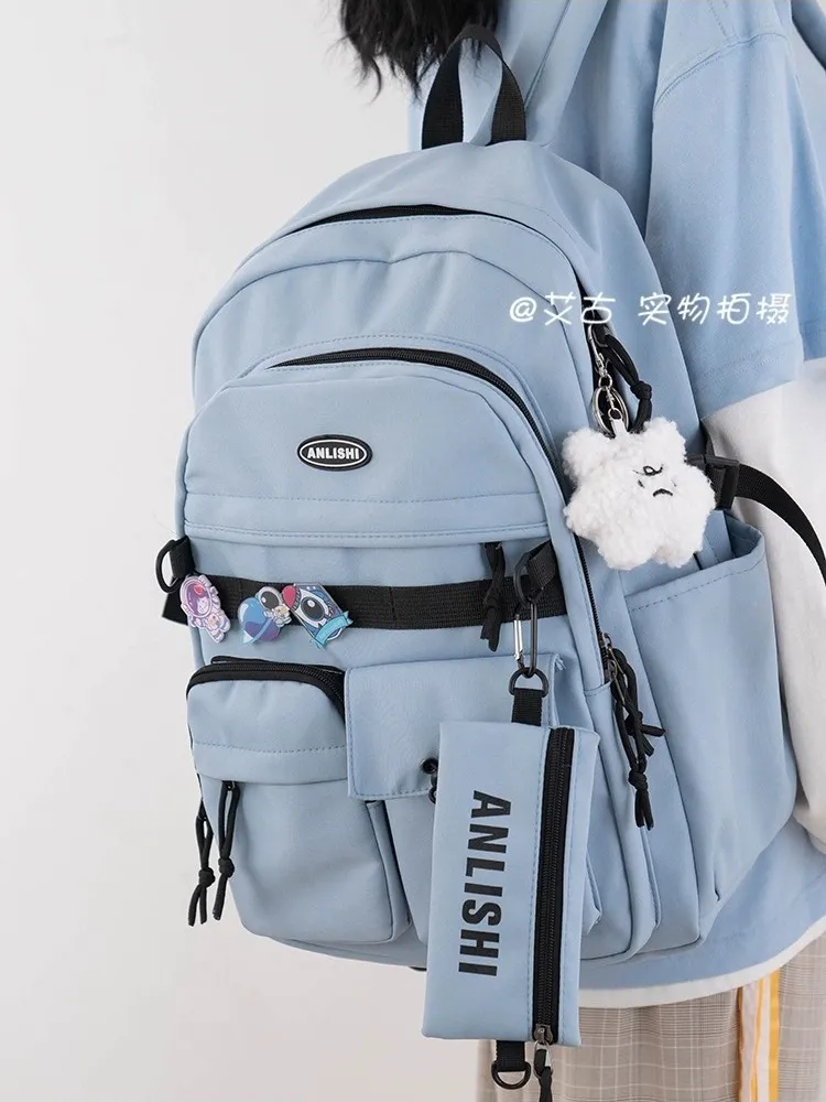 Harajuku Japanese Backpack Large Capacity Workwear Style for Middle School Students - 3