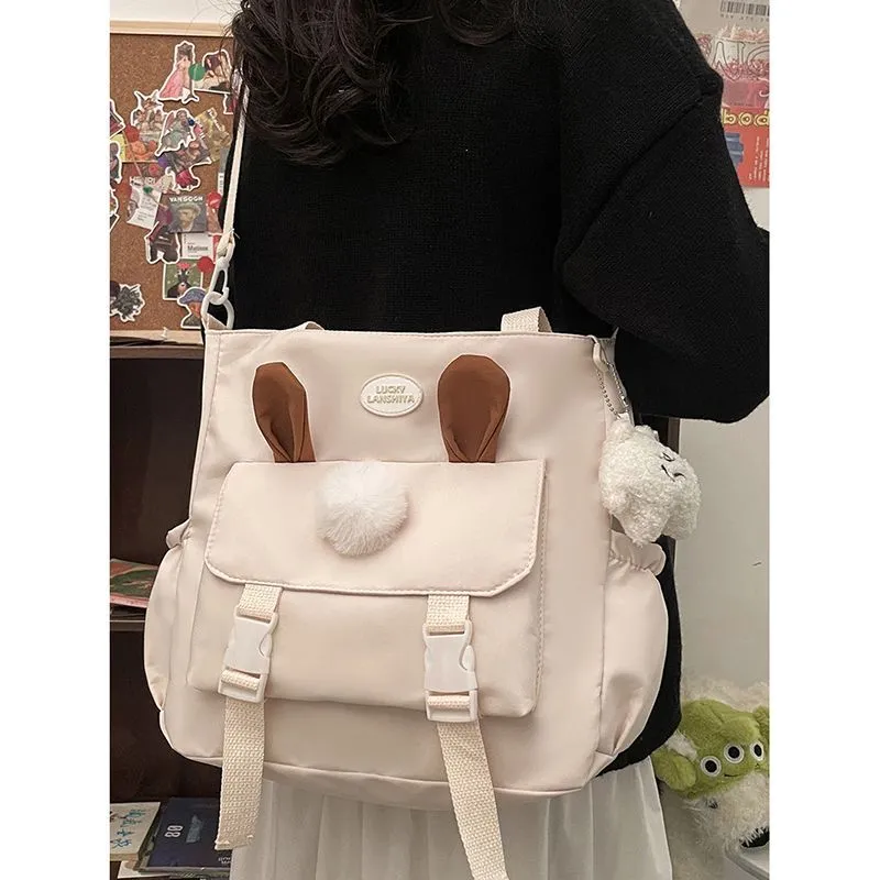 Japanese Style Shoulder Bag for Women, Large Capacity Student Commute Bookbag - 2