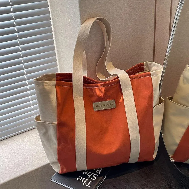 Canvas Tote Bag Women 2025 Large Capacity Shoulder Bag for Commute Shopping - 2