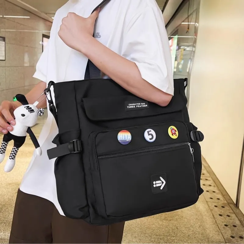Men's Crossbody Bag Waterproof Nylon Messenger Bag for Commute - 5