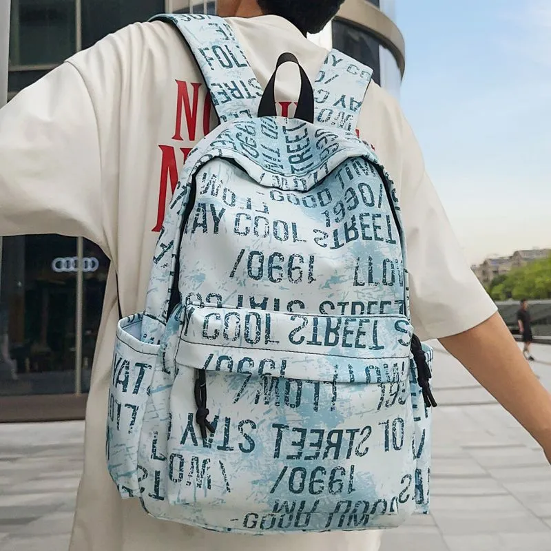 Graffiti Backpack for Boys Large Capacity Stylish School Bag for Teens - 1