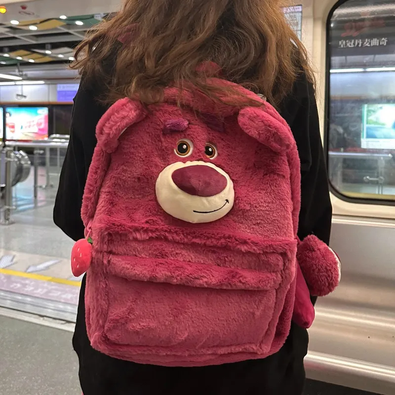 Cute Plush 3-Eyed Backpack, Sulley & Lotso Big Capacity School Bag - 5