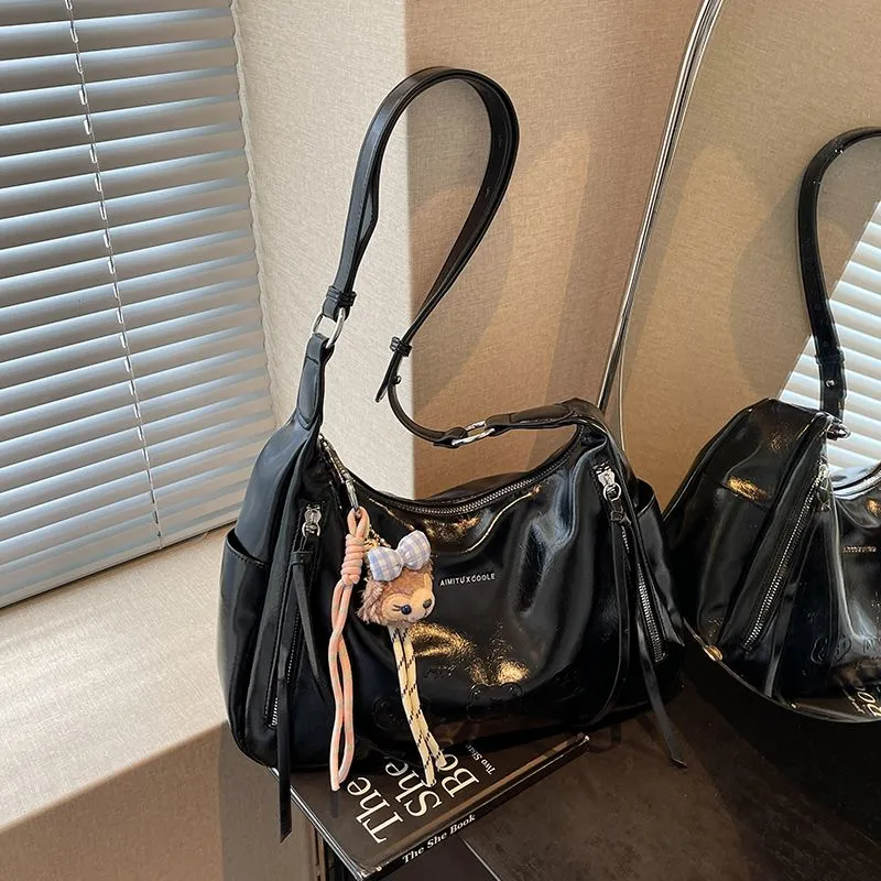 Crossbody Bag 2025 Fashion Minimalist PU Shoulder Bag with Free Strap Charm - 2