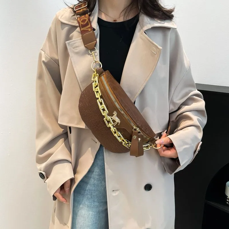 Crossbody Bag for Women 2025 Trendy Waist Bag with Embossing - 5