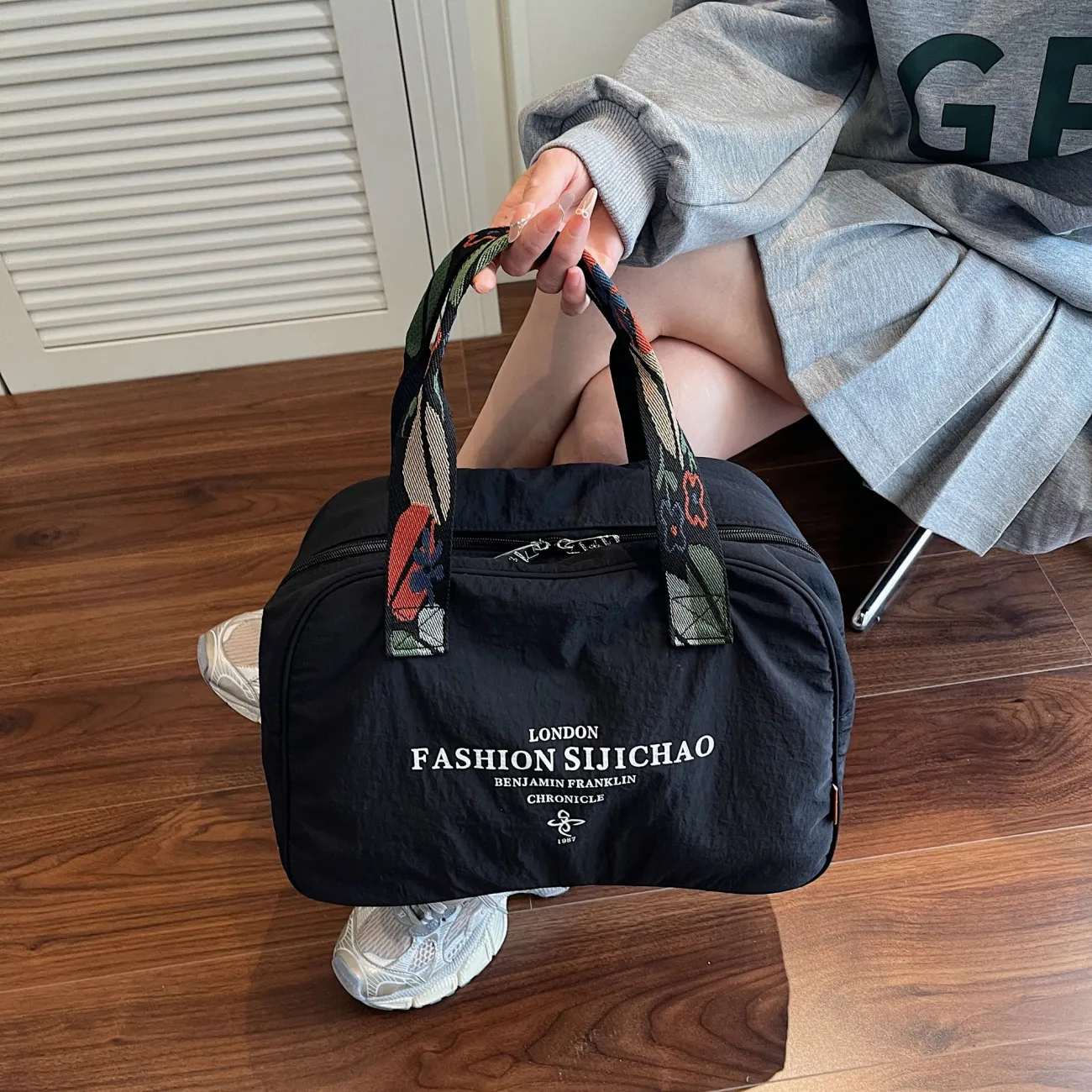 Canvas Tote Bag for Women Large Capacity Lightweight Travel Duffle - 2