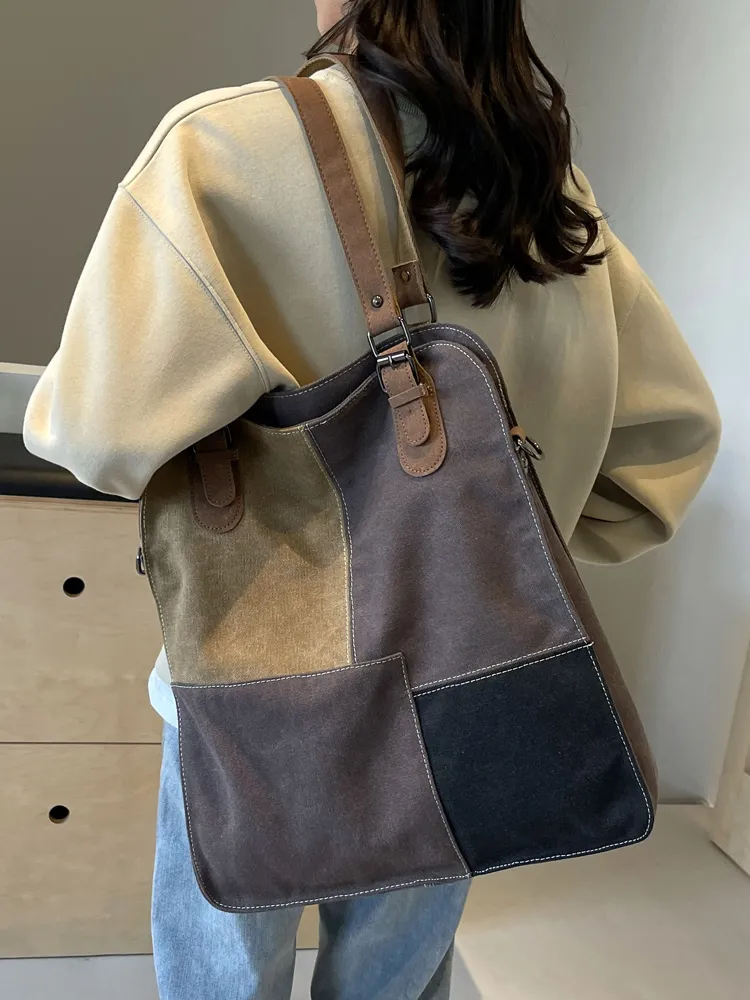 Retro Tote Bag for Women, Large Capacity Shoulder Bag, Crossbody - 4