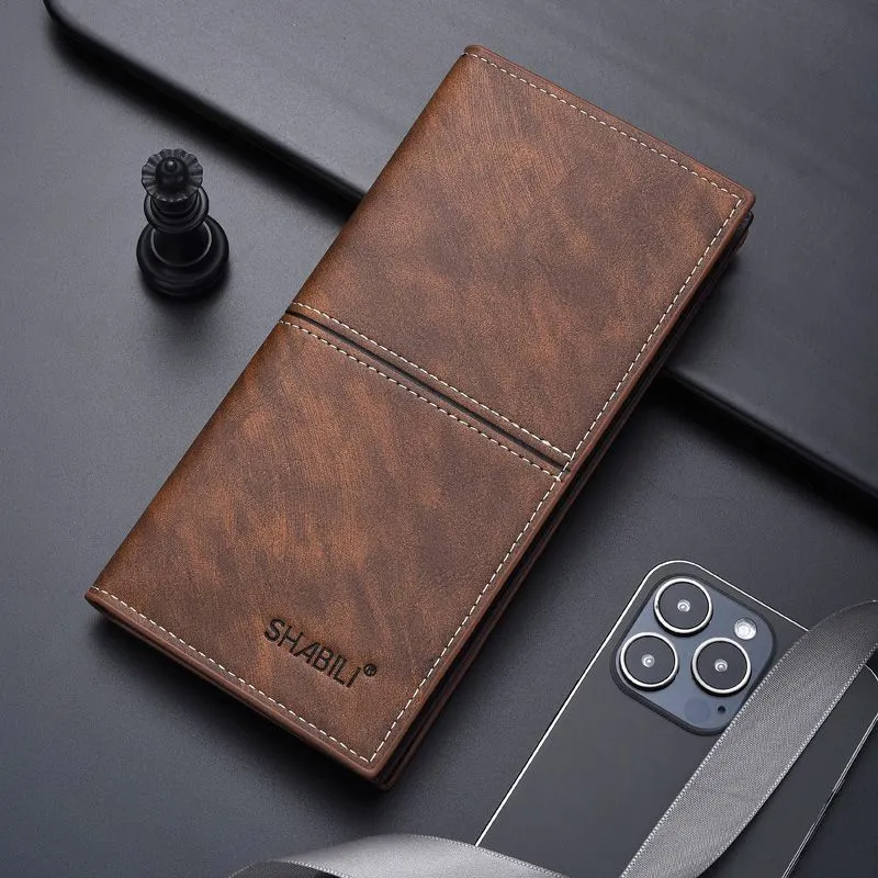 2025 Men's Long Wallet Ins Style Luxury Business Leather Card Holder - 2