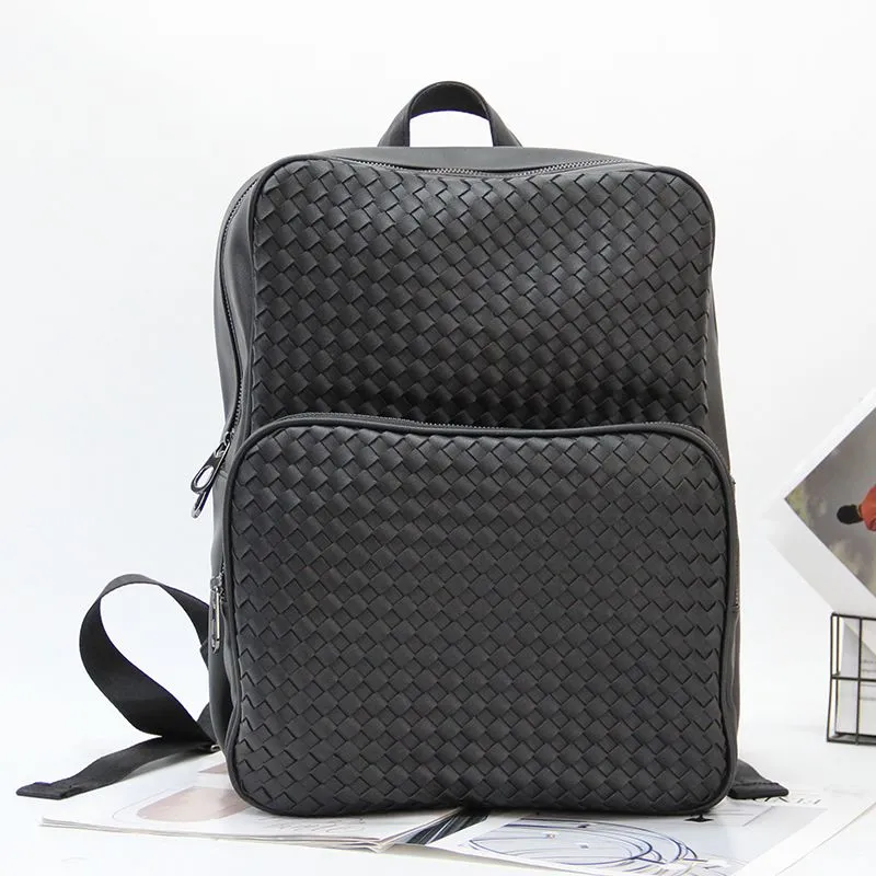 Woven Business Backpack, Large Capacity Laptop Bag for Travel & School - 2