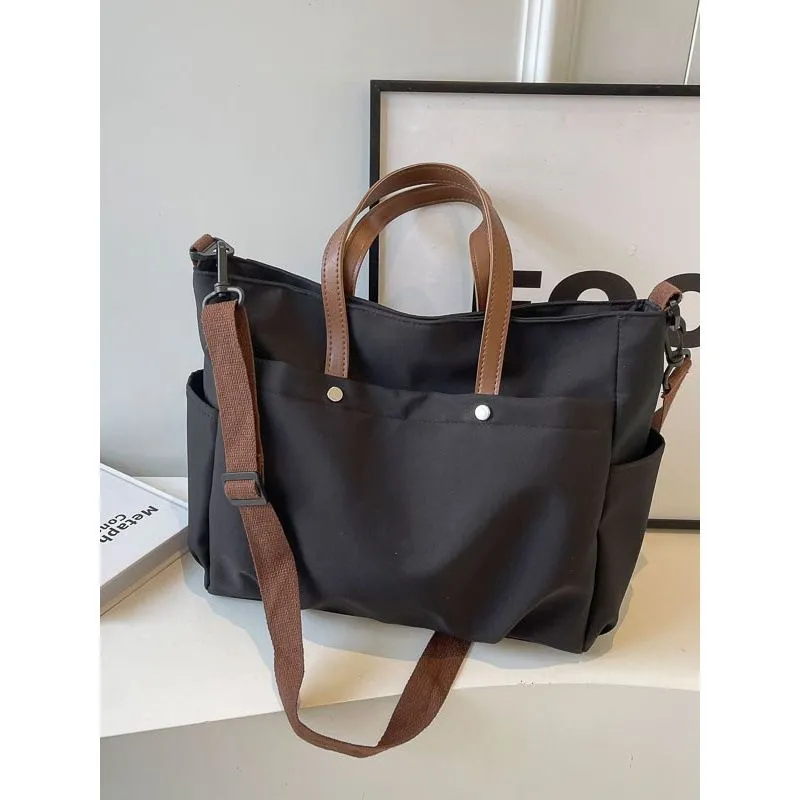 Large Canvas Tote Bag Laptop Shoulder Bag Commuter Crossbody Bag - 4