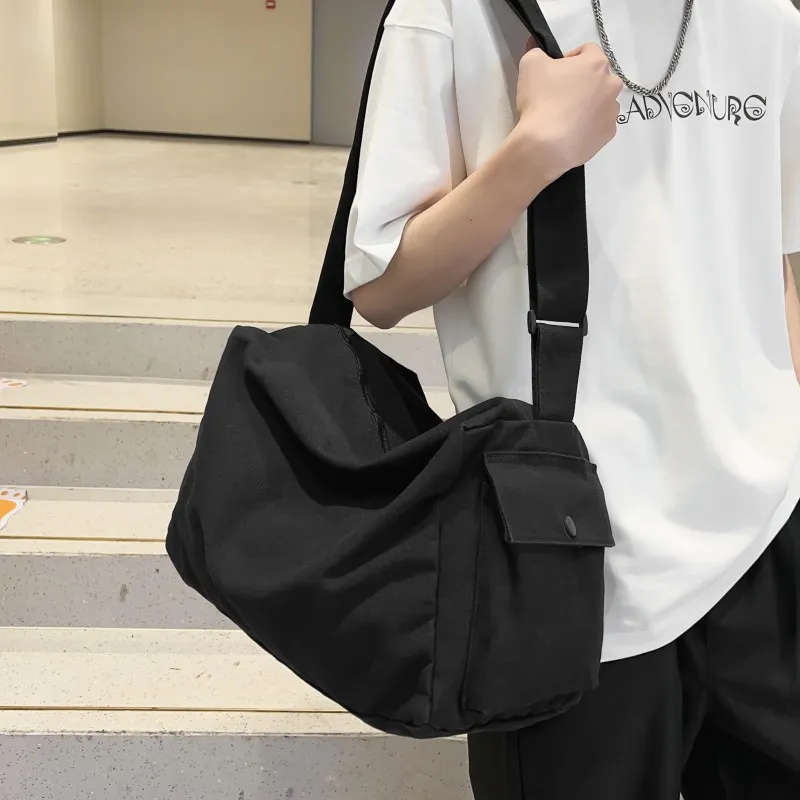 Large Vintage Canvas Messenger Bag for Men - 16 Inch Laptop - 2
