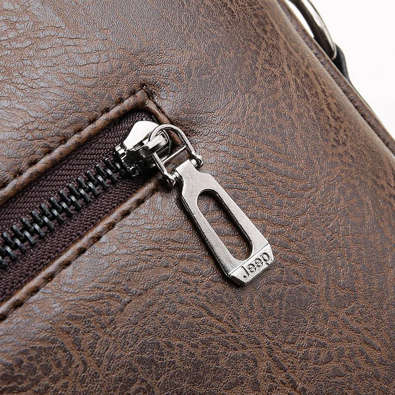 Men's Messenger Bag Retro Vintage Laptop Briefcase Large Capacity - 5