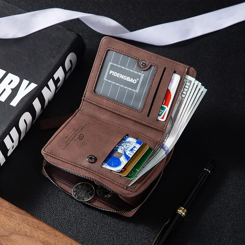 Men's Short Vintage Wallet 2024 Multi-functional RFID Blocking Card Holder - 2