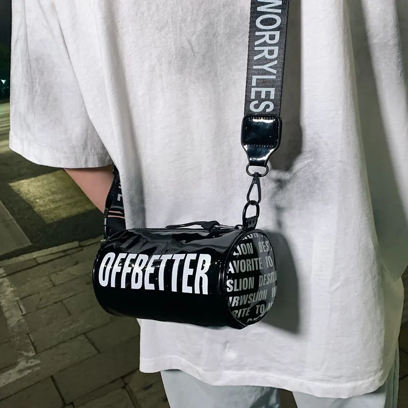 Men's Crossbody Bag Ins Fashion Round Tube Shoulder Bag Street Style - 3