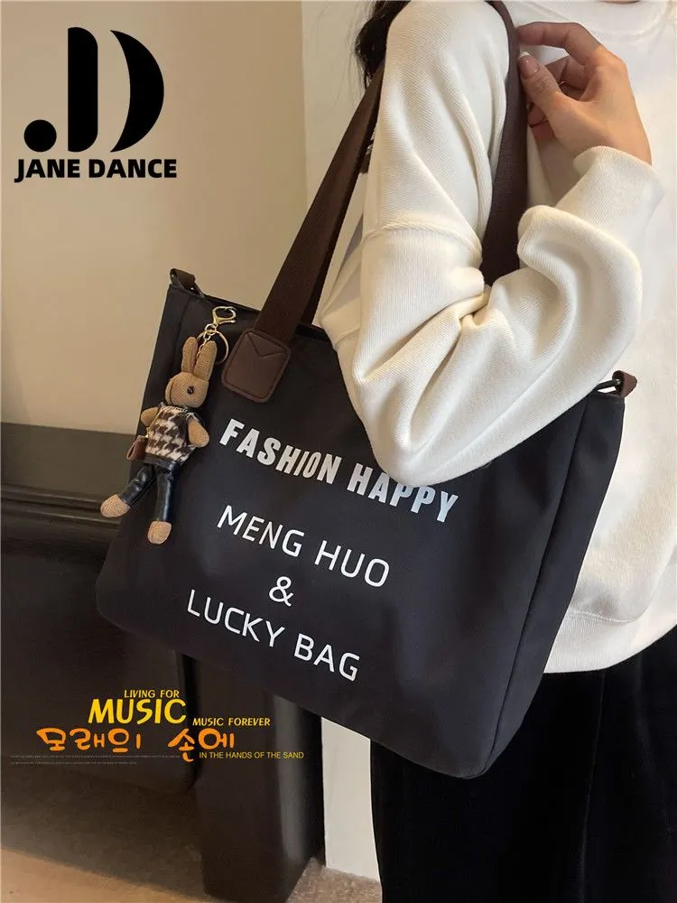 Canvas Tote Bag for Women Large Capacity Crossbody Shoulder Bag - 4