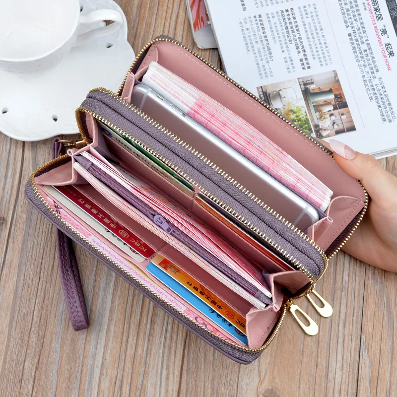 2025 Women's Long Zip Wallet Large Capacity PU Leather Clutch Purse - 3