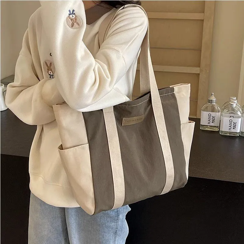 Canvas Tote Bag Women 2025 Large Capacity Shoulder Bag for Commute Shopping - 5
