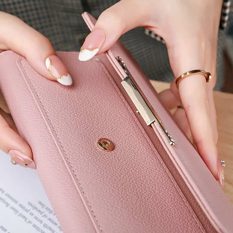 2025 Women's Long Zip Around Wallet Large Capacity PU Leather Fashion - 2