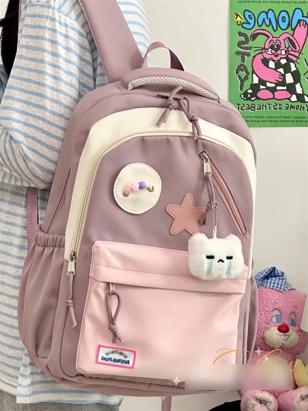 Cute Backpack for Girls, Large Capacity School Bag, Waterproof, Ins Style - 3