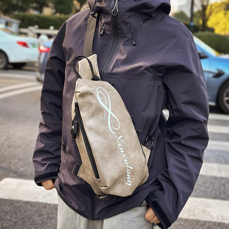 2025 Men's PU Shoulder Bag Crossbody Sling Backpack Large Capacity - 5