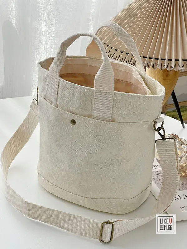Minimalist Canvas Tote Bag for Women - Durable Work & School Tote - 4