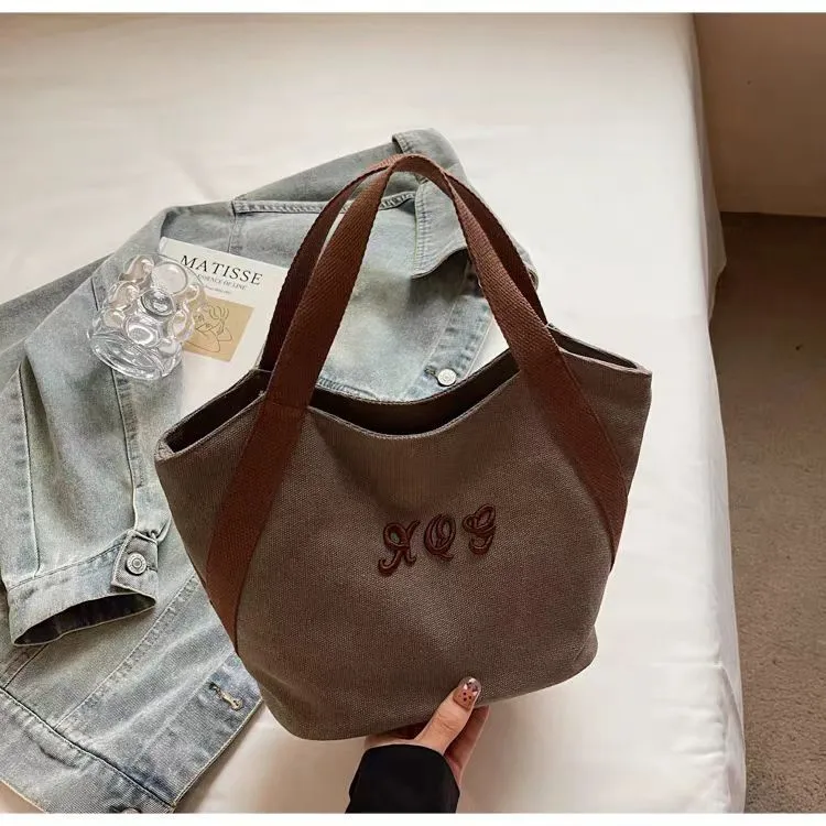 Canvas Tote Bag 2025 Work Commute Retro Shoulder Bag - 1