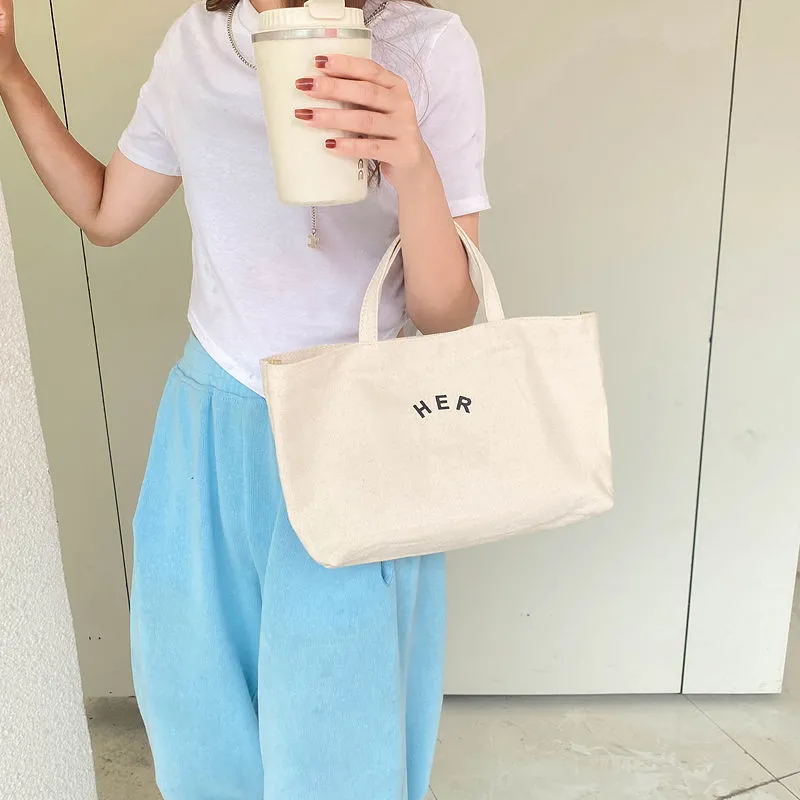 Canvas Tote Bag for Women 2024 Large Capacity Ins Korean Style Lunch Bag - 3