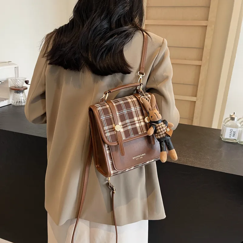 Retro Color Block Backpack 2025 Fall Fashion Casual Daypack for Women - 2